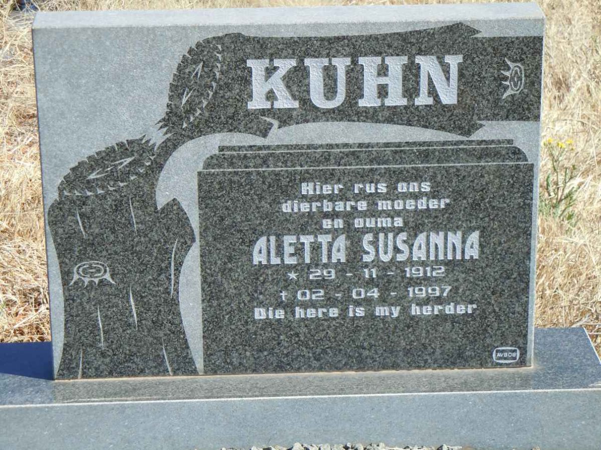 KUHN Aletta Susanna 1912-1997