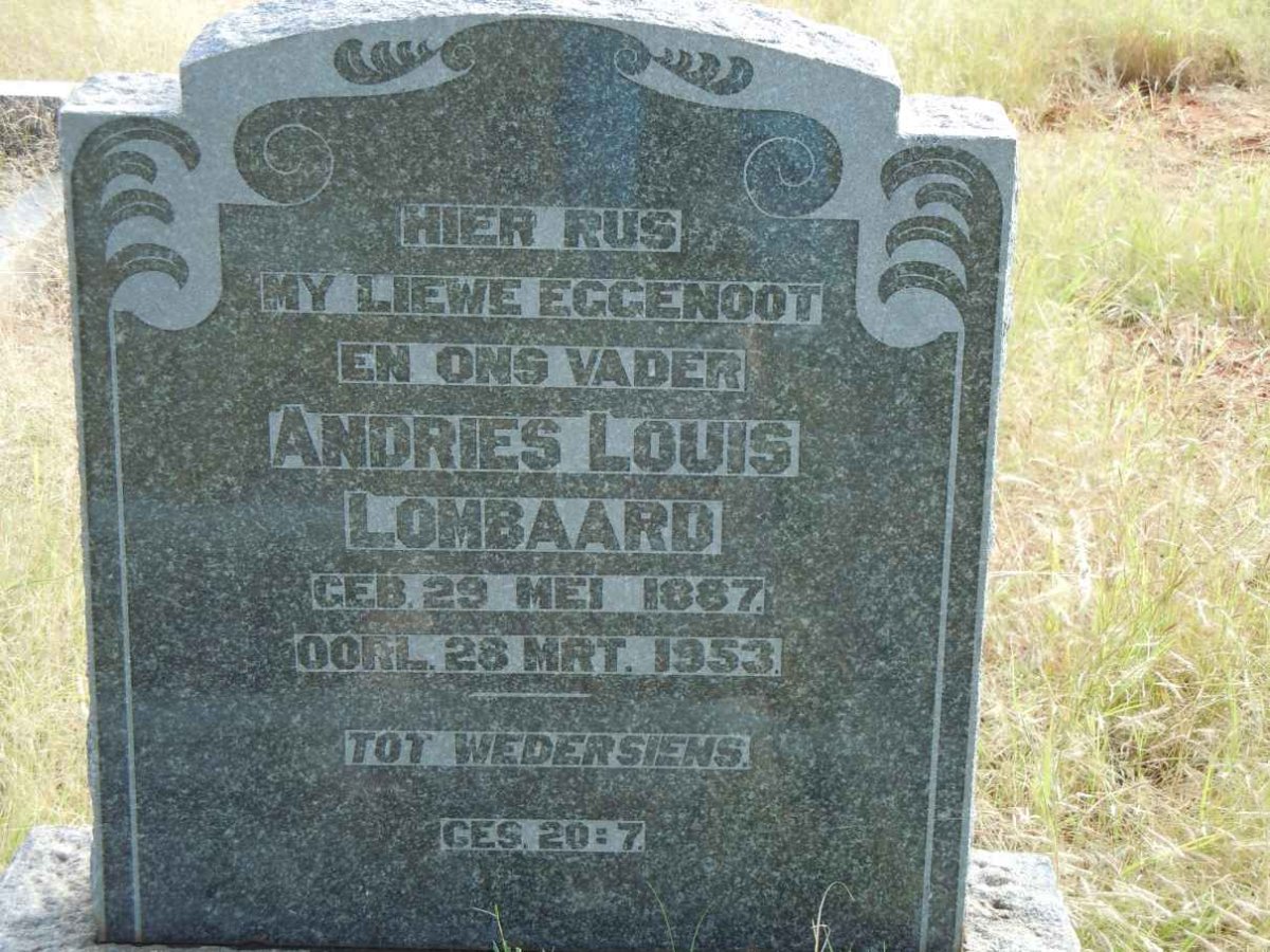 LOMBAARD Andries Louis 1887-1953