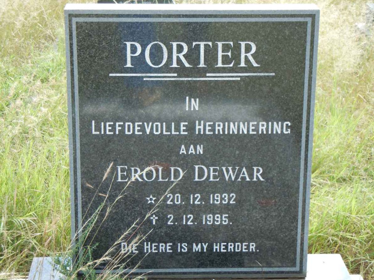 PORTER Erold Dewar 1932-1995