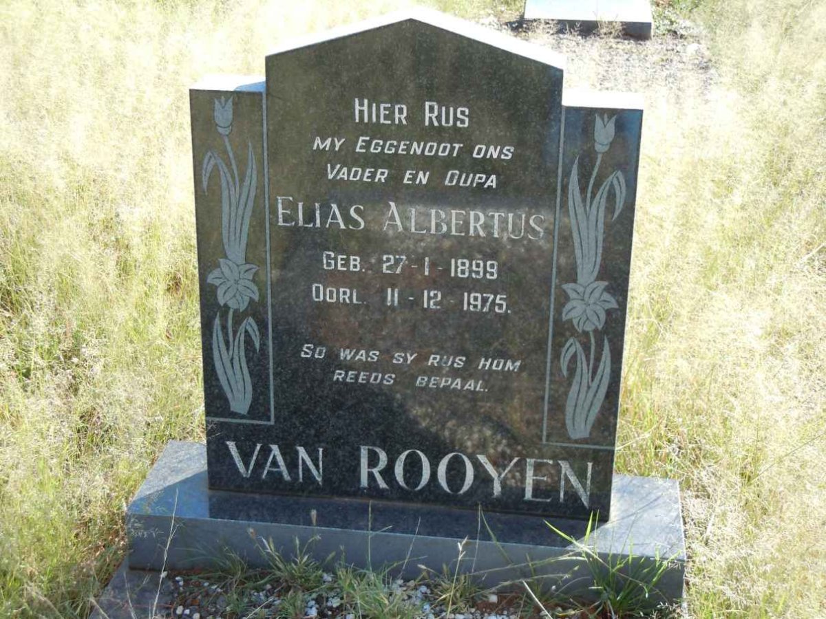 ROOYEN Elias Albertus, van 1899-1975