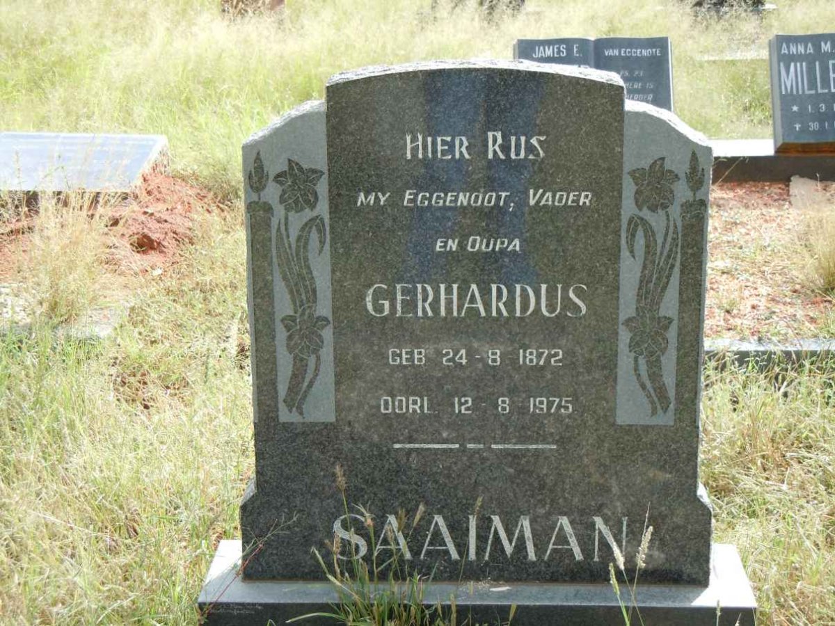 SAAIMAN Gerhardus 1872-1975