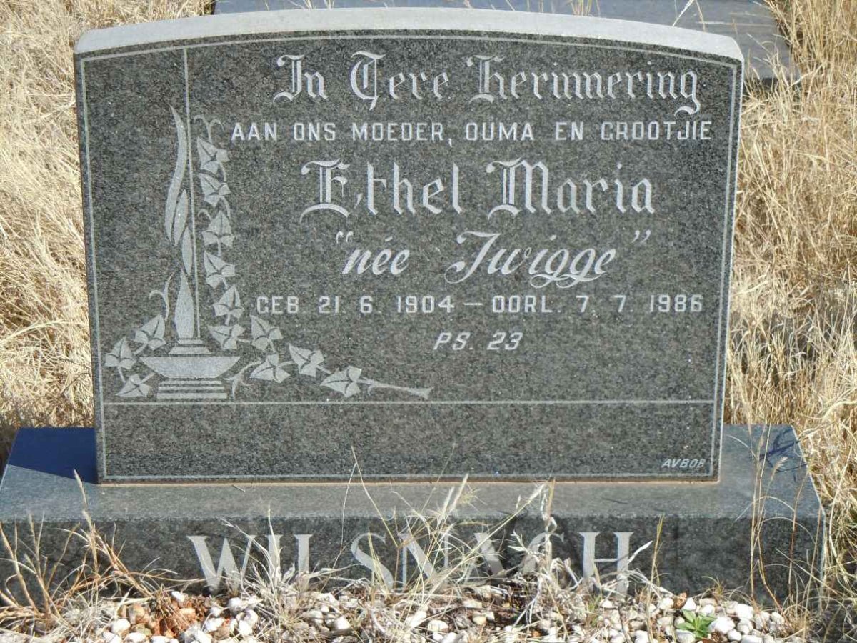WILSNACH Ethel Maria nee TWIGGE 1904-1986