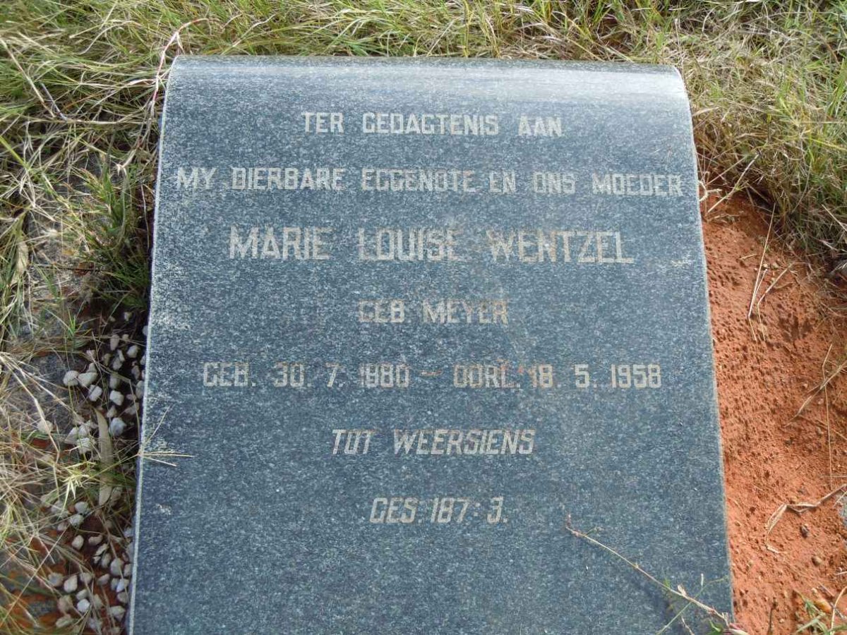 WENTZEL Marie Louise nee MEYER 1880-1958