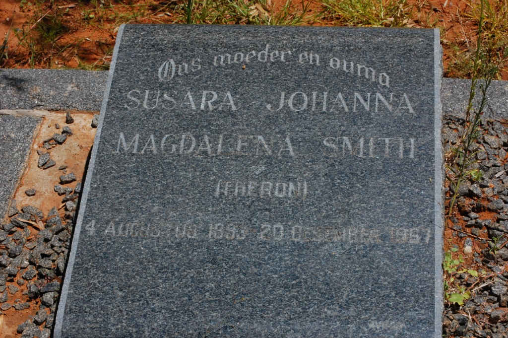 SMITH Susara Johanna Magdalena nee THERON 1893-1967
