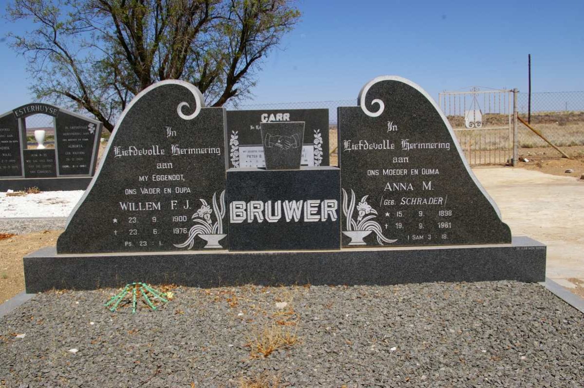 BRUWER Willem F.J. 1900-1976 &amp; Anna M. SCHRADER 1898-1981