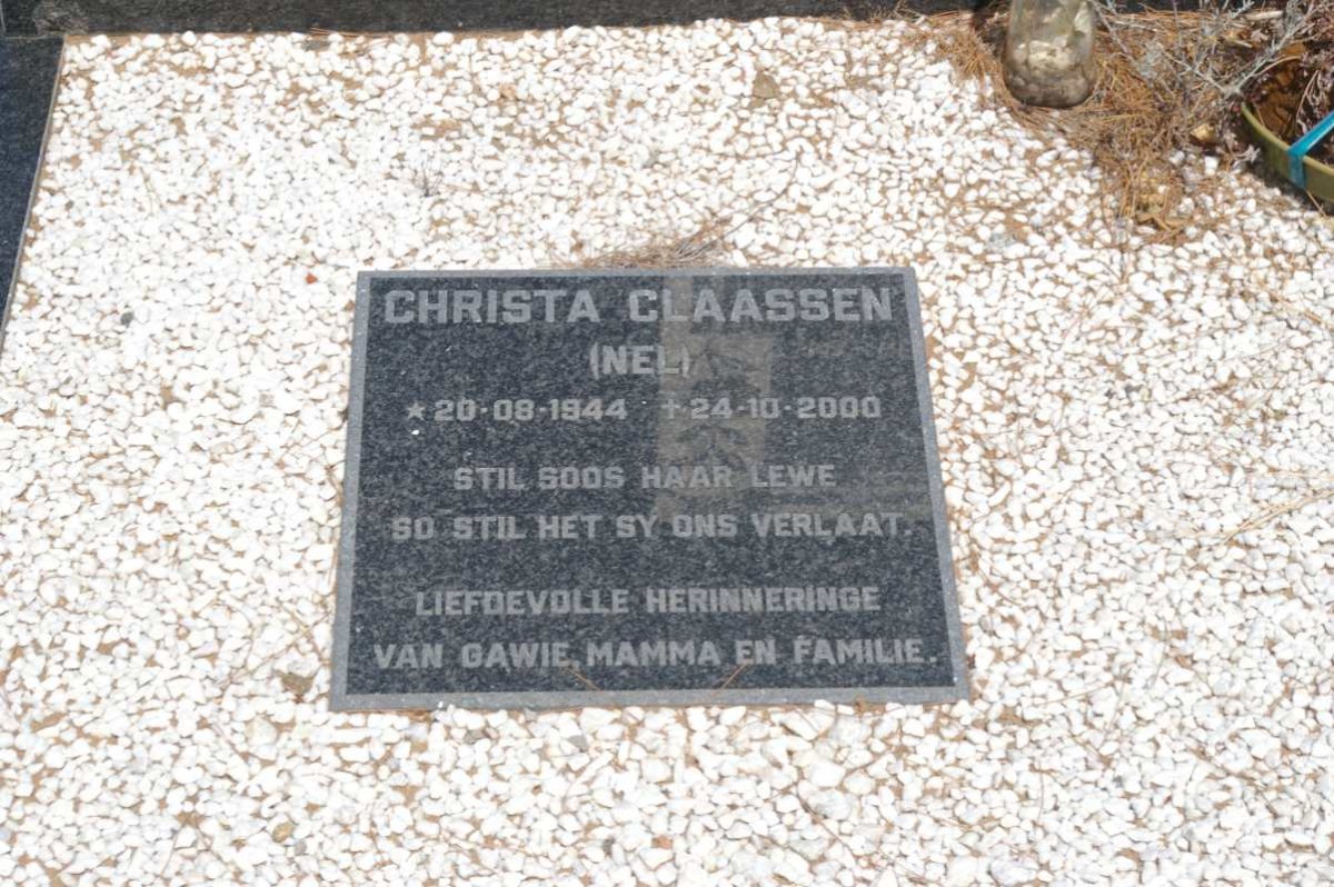 CLAASSEN Christa nee NEL 1944-2000