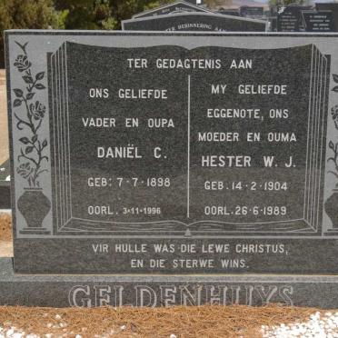 GELDENHUYS Daniël C. 1898-1996 &amp; Hester W.J. 1904-1989