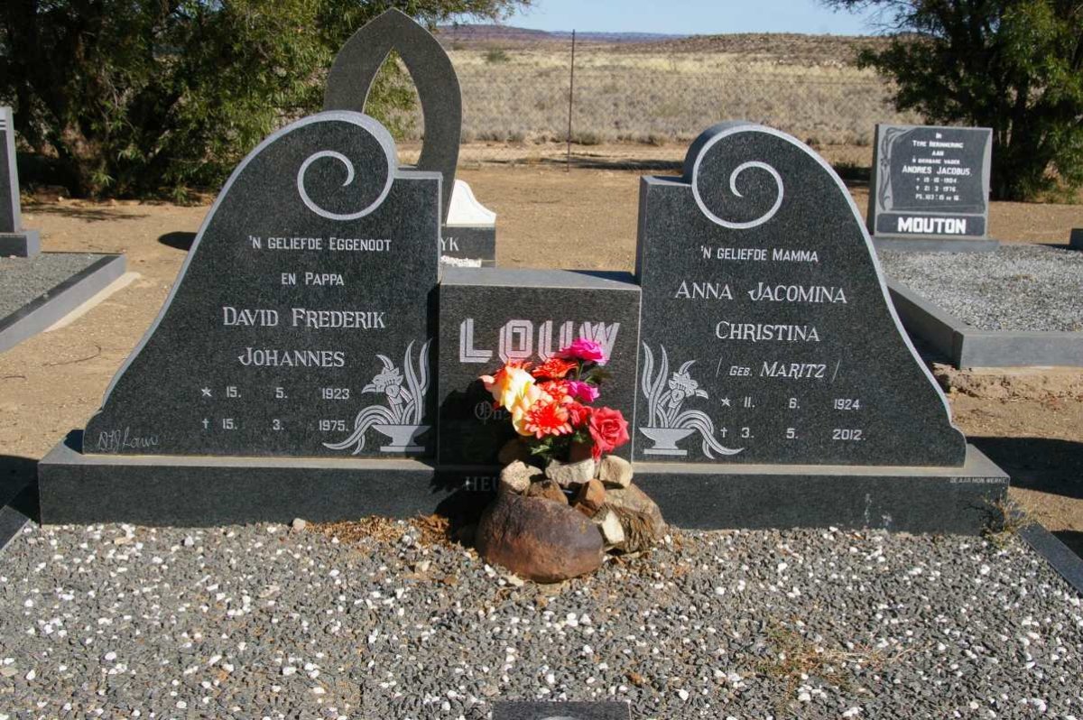 LOUW David Frederik Johannes 1923-1975 &amp; Anna Jacomina Christina MARITZ 1924-2012