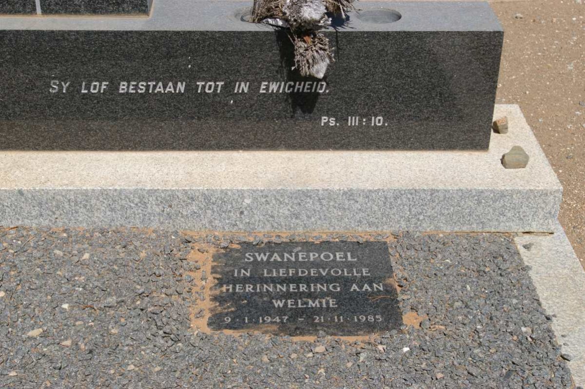 SWANEPOEL Welmie 1947-1985