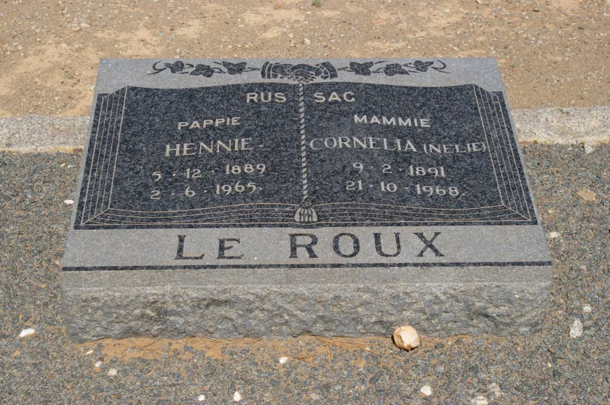 ROUX Hennie, le 1889-1965 &amp; Cornelia 1891-1968