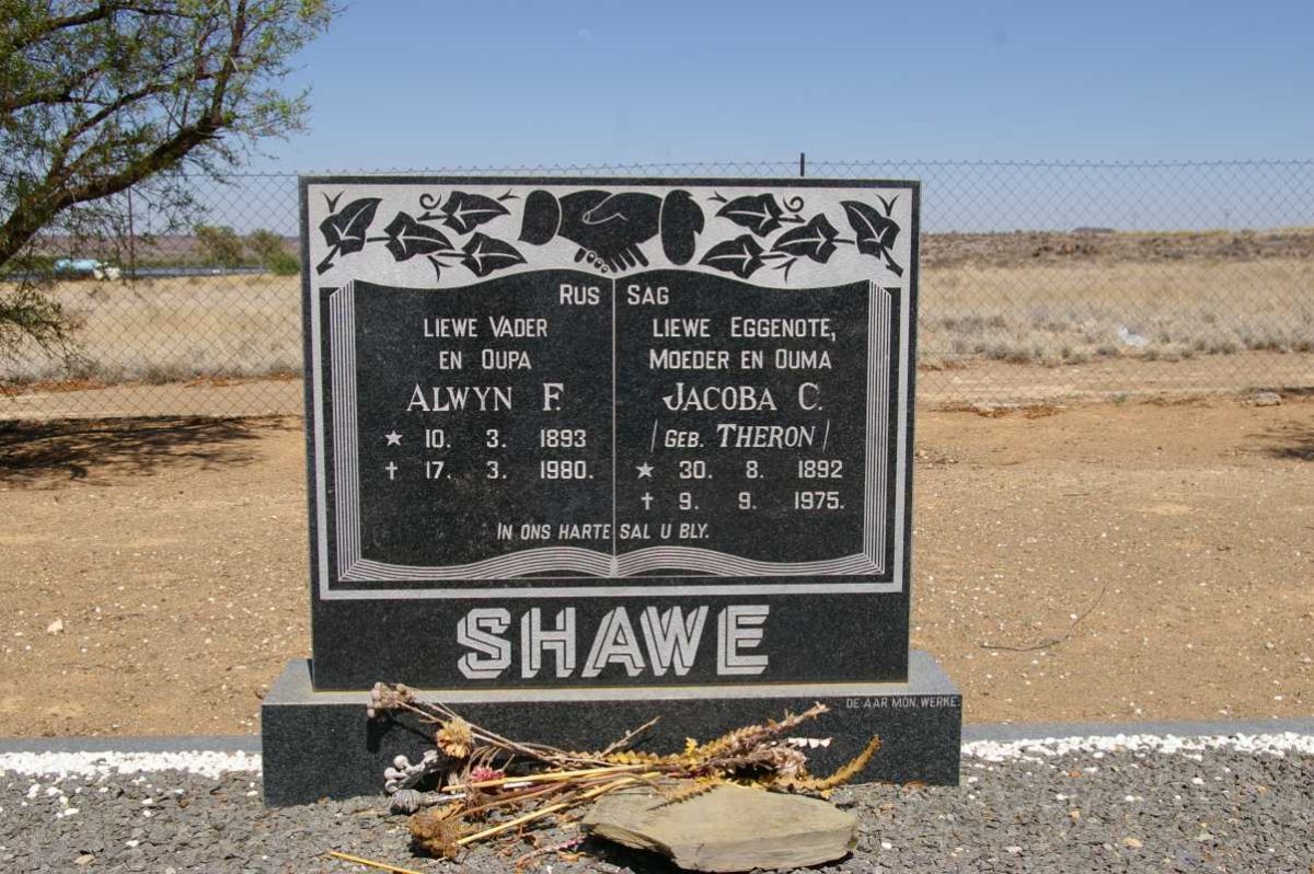 SHAWE Alwyn F. 1893-1980 &amp; Jacoba C. THERON 1892-1975