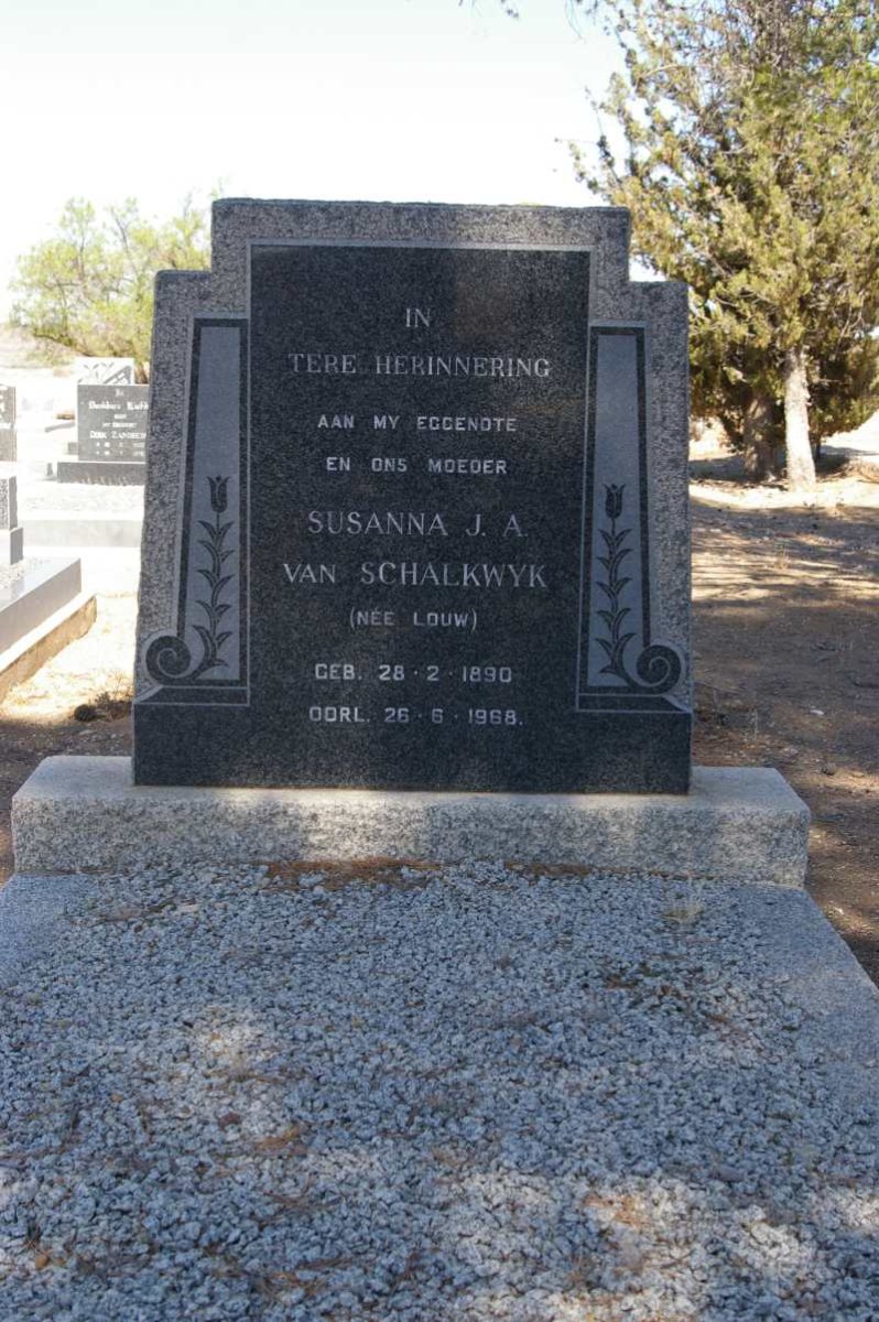 SCHALKWYK Susanna J.A., van nee LOUW  1890-1968
