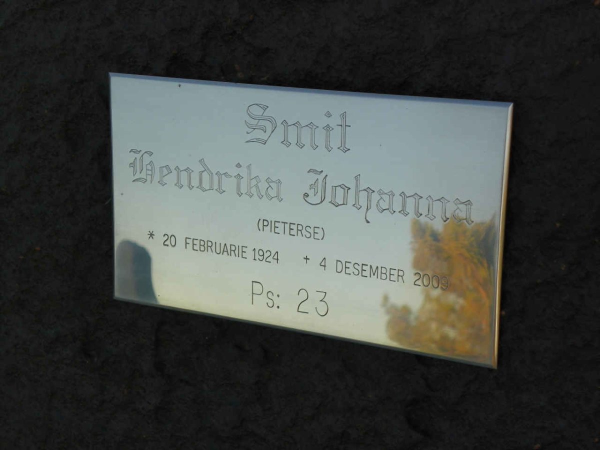SMIT Hendrika Johanna nee PIETERSE 1924-2009
