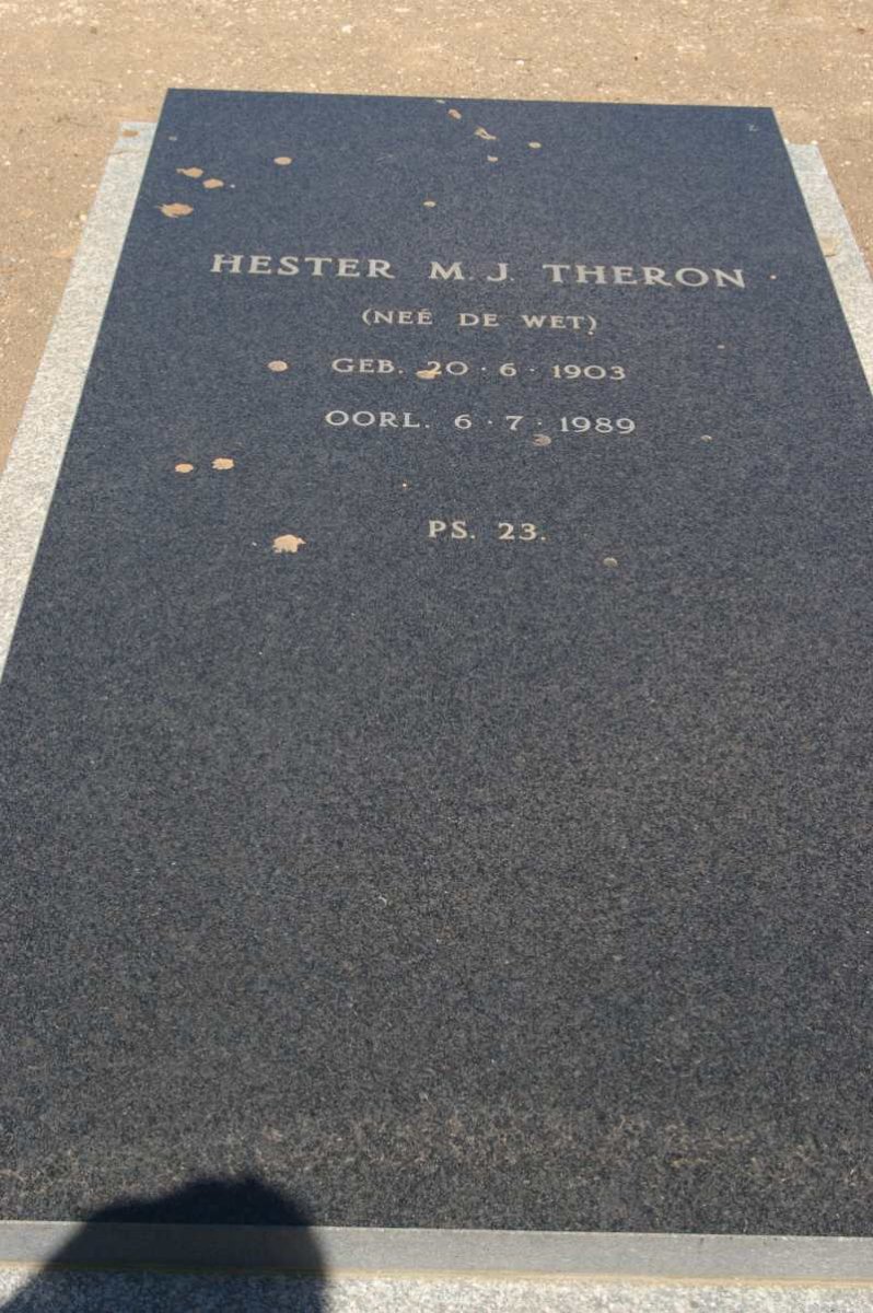 THERON Hester M.J. nee DE WET 1903-1989