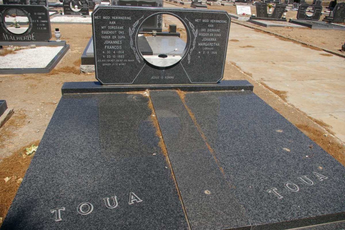TOUA Johannes Francois 1914-1993 &amp; Johanna Margaretha JORDAAN 1926-