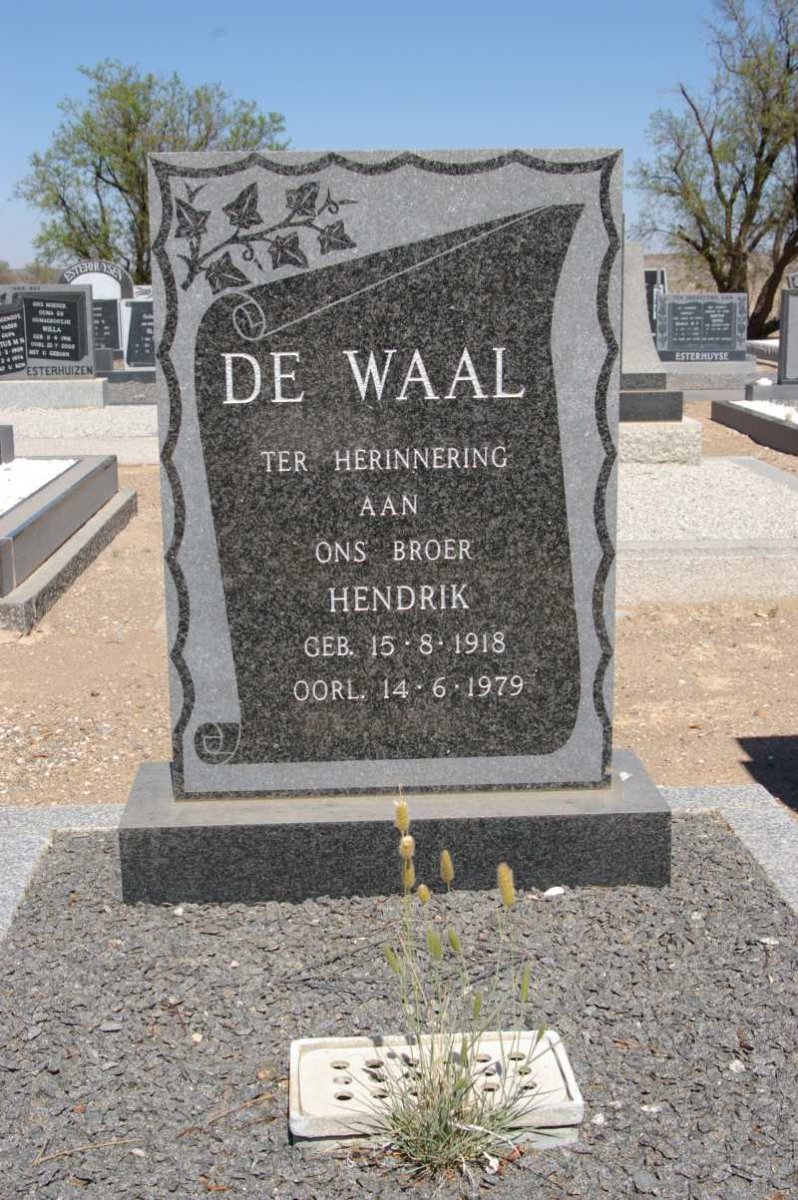WAAL Hendrik, de 1918-1979