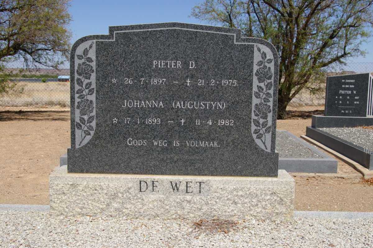 WET Pieter D., de 1897-1975 &amp; Johanna AUGUSTYN 1893-1982