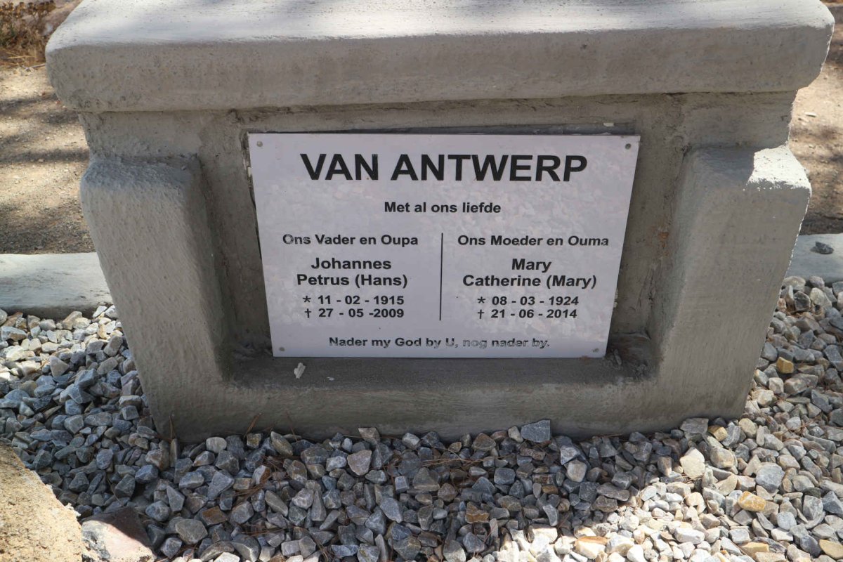 ANTWERP Johannes Petrus, van 1915-2009 &amp; Mary Catherine 1924-2014