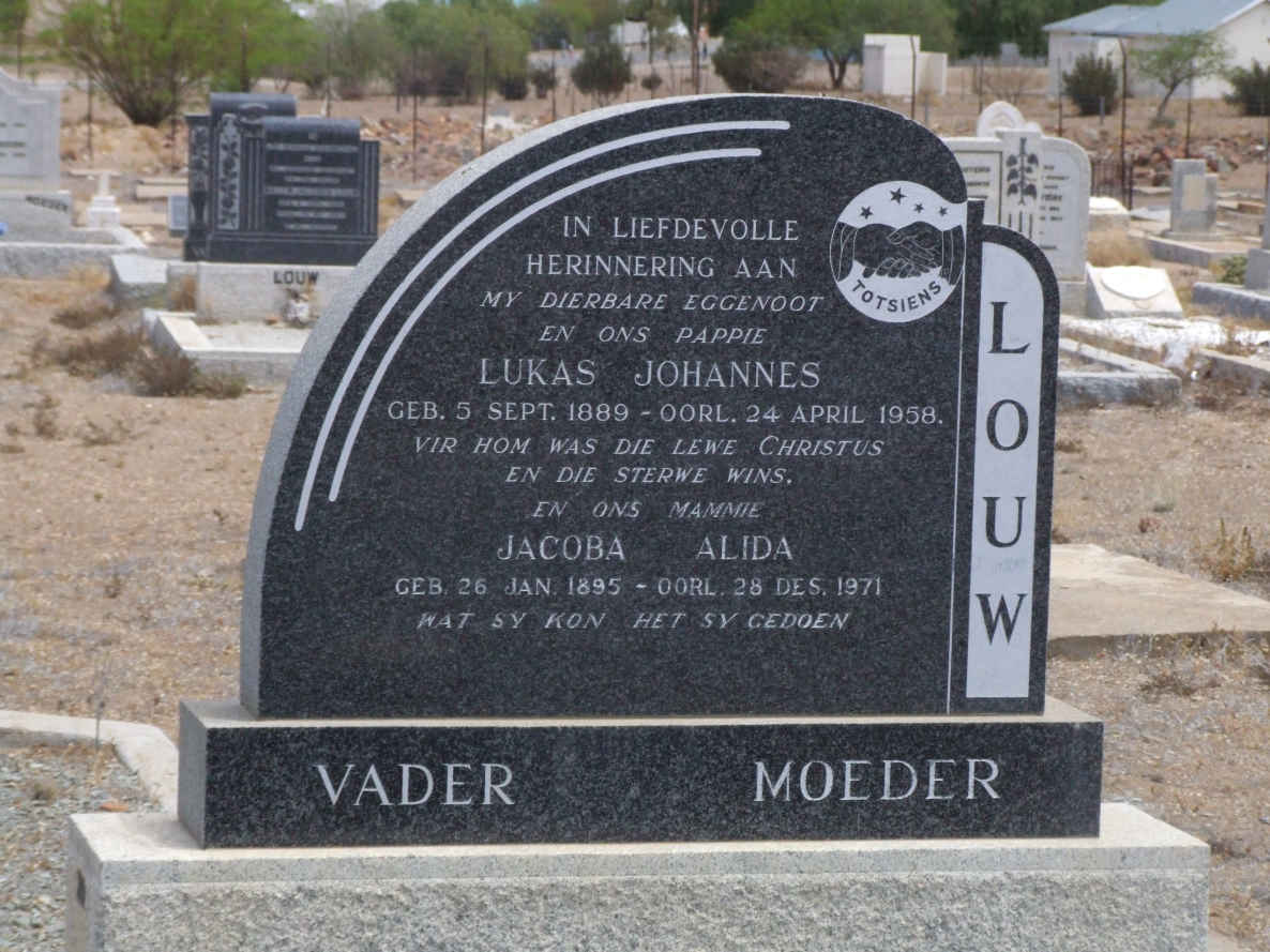 LOUW Lukas Johannes 1889-1958 &amp; Jacoba Alida 1895-1971