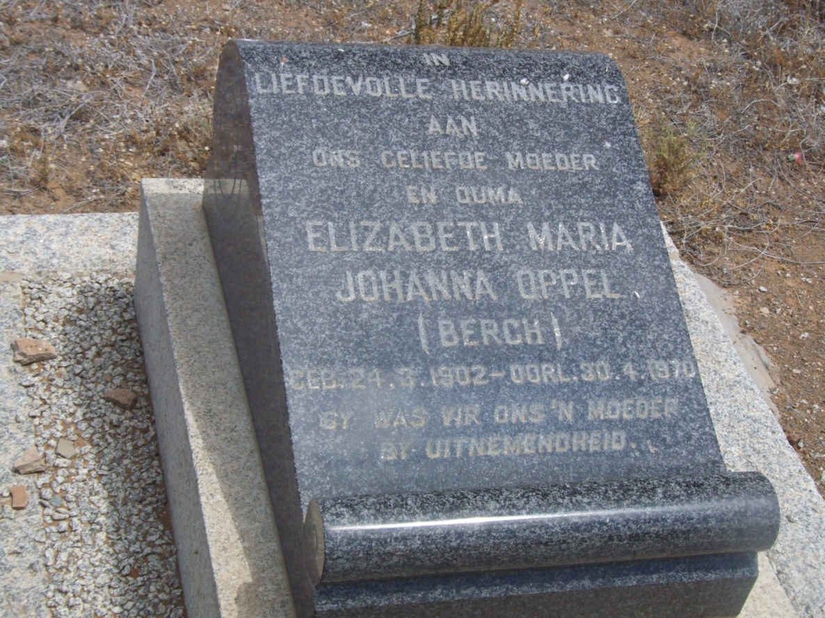 OPPEL Elizabeth Maria Johanna nee BERGH 1902-1970