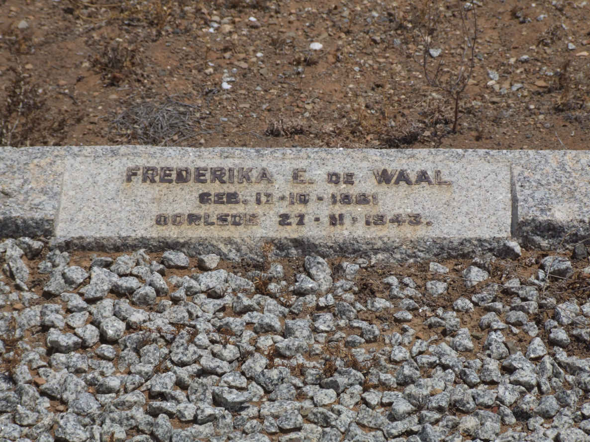 WAAL Frederika E., de 1861-1943