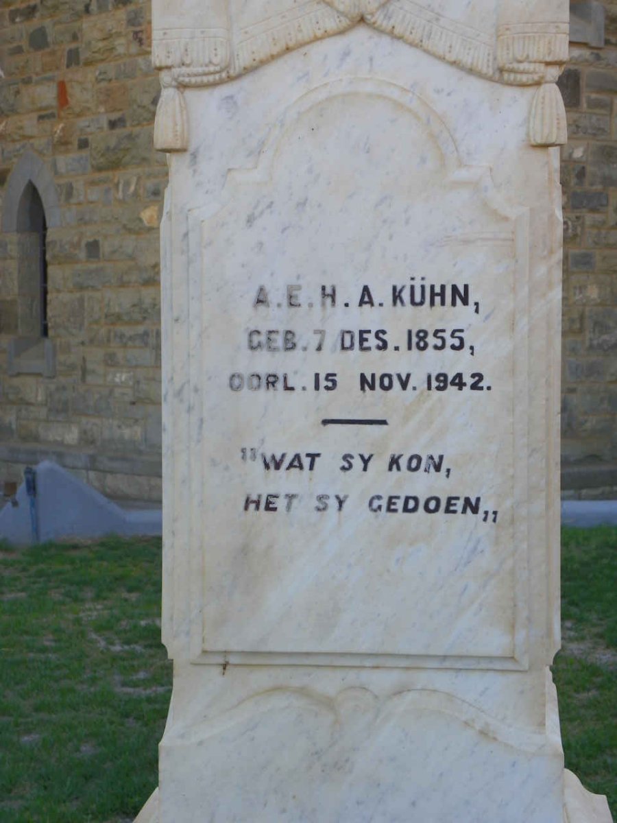 KUHN Stephanus Hendrik 1848-1924 &amp; A.E.H.A. 1855-1942