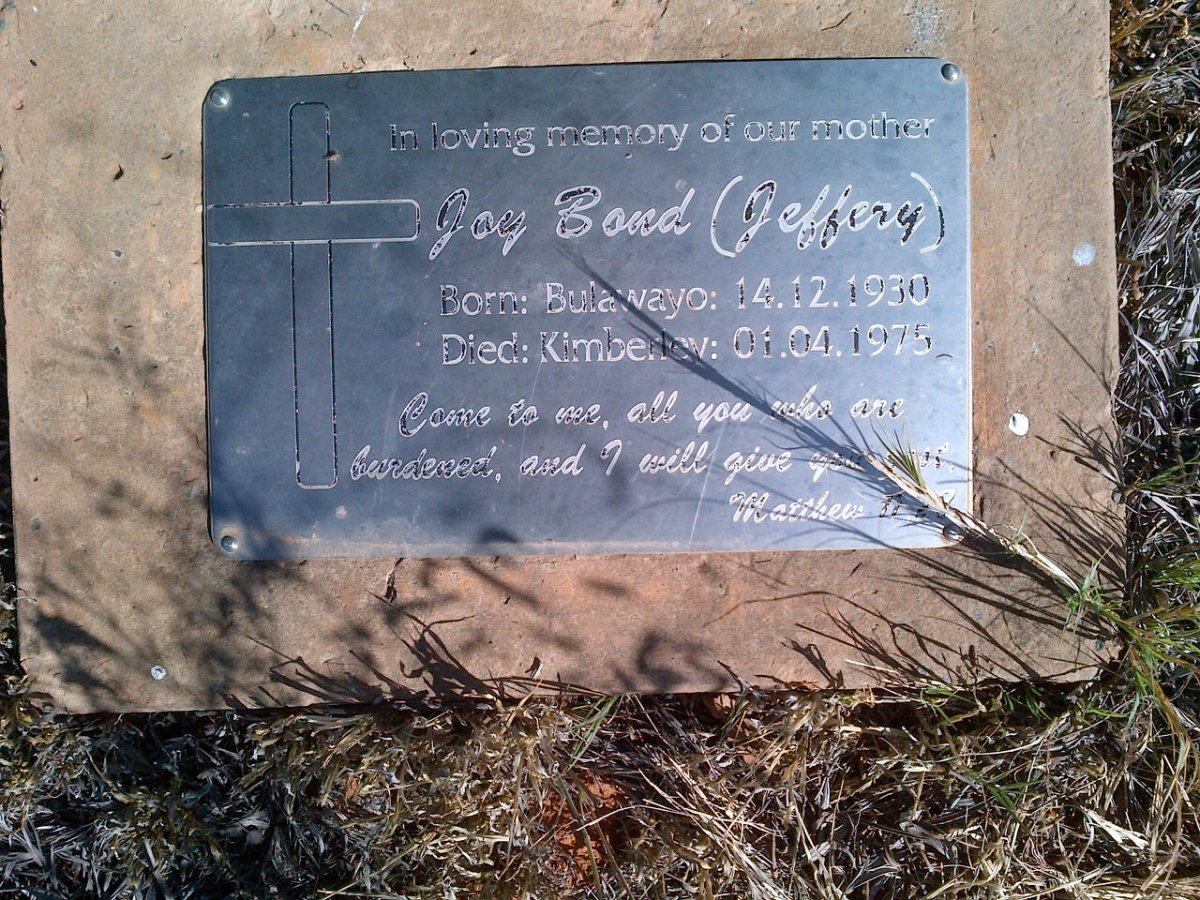 BOND Joy nee JEFFERY 1930-1975